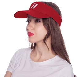 HEYANN Rot Tennis Cap Damen, Visor Cap Damen Sonnenhut Schirmmütze Sport Sonnenblende Hüte für Damen Weich Baseball Cap UV Schutz Tennis Visiere für Frauen Männer Outdoor (Rot) von HEYANN