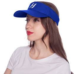 HEYANN Tennis Cap Visor Cap Damen, Visor Cap Sonnenhut Blau Sonnenblende Hüte Sport Visier für Damen Weich dehnbar Baseball Cap UV Schutz Tennis Visiere für Frauen Männer (Blau) von HEYANN