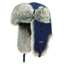 HEYANN Wintermütze Uschanka Trapper Russische Hütte Dunkelblau Mütze mit Ohrenklappen Winter Bomber Hut Unisex Fliegermütze Fellmütze Erwachsenen für Herren (S/M, Dunkelblau) von HEYANN