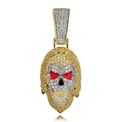 Halskette, Hip Hop Bling Death Skull Halskette Kette Halskette für Männer Frauen von HEYBB
