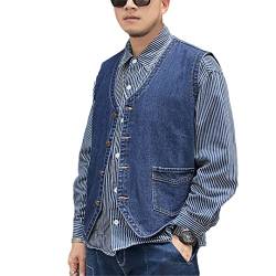 Denim Vest Weste Sommer Herren Jeans Jacke Herren Blau L von HEYDHSDC