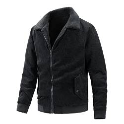 Herren Cordjacke Herbst Winter Revers Casual Herren Mantel Reißverschluss Dicke Bomberjacke Baumwolle Herren Outwear von HEYDHSDC