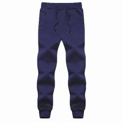 Lammwolle Herren Hose Jogger Kaschmir Sweatpants Sportbekleidung Sporthose Winterhose Blau 7XL von HEYDHSDC