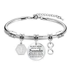 1. Freundschaft Geschenke für beste Freundin Du Bist Mehr Als Nur Eine Freundin Du Bist Ein Teil Meines Lebens Silber Schlange Armband für Frauen Mädchen Freundschaft Jahrestag Geschenke für Sie (1.) von HEYEJET