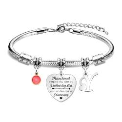 HEYEJET Inspirierende Geschenk Armbänder für Frauen Mädchen Silber Herz Armband mit 26 Buchstaben Personalisierte Geschenke für Freundin Mama Schwestern Kollegin Ehefrau Geburtstags Weihnachten (Y) von HEYEJET