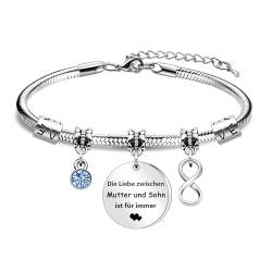 HEYEJET Mama Mutter Geschenke von Sohn Silber Armband für Mama Frauen Schmuck Geschenke für Mama Muttertag Weihnachten Jahrestag Geburtstag Geschenke von HEYEJET