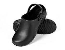 HEYO Gartenschuhe Clogs Unisex Gartenclogs Damen Herren Geschlossen Leicht Hausschuhe Pantoletten (Schwarz, eu_Footwear_Size_System, Adult, Numeric, medium, Numeric_36) von HEYO