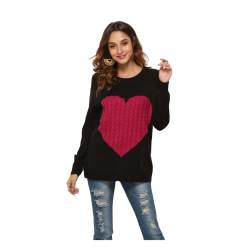 HEYPORK Damen Herbst Winter Warm Bequem Pullover Casual Mode Strickjacke Strickpullover Frauen Strickwaren lieben Mode Pullover Pullover(Schwarz, L) von HEYPORK