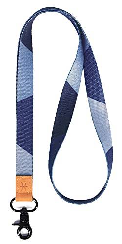 HEZEN Coole Lanyards, Halsband-Schlüsselanhänger, Hals-Lanyards für Schlüssel, Brieftaschen und Ausweishalter (Gestreift Blau) von HEZEN