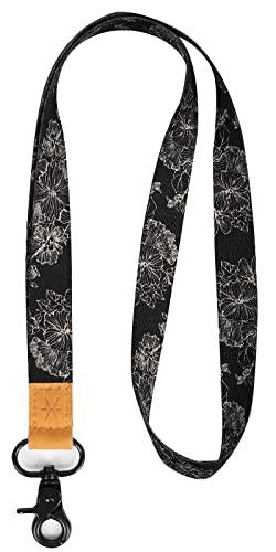 HEZEN Coole Lanyards, Halsband-Schlüsselanhänger, Hals-Lanyards für Schlüssel, Brieftaschen und Ausweishalter (Lotus Blume) von HEZEN