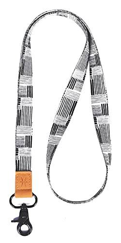 HEZEN Coole Lanyards, Halsband-Schlüsselanhänger, Hals-Lanyards für Schlüssel, Brieftaschen und Ausweishalter (Streifen Schwarz weiß) von HEZEN