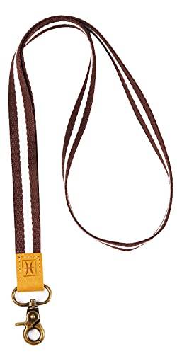HEZEN Coole Lanyards, Halsband-Schlüsselanhänger, Hals-Lanyards für Schlüssel, Brieftaschen und Ausweishalter (Streifen braun weiß) von HEZEN
