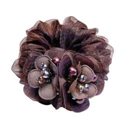 Blumen-Haargummis für Damen, Strass, elastische Haarbänder, Pferdeschwanz-Halter, Haargummis, Haargummis, Haargummis von HFSAZJ
