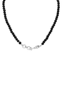 HG HAZE & GLORY Halskette Halskette Herren aus 925 Sterling Silber, Schmuck Männer, Silberkette oxidiert, mit Lava Steinen, Cool, Black Rock, 55 cm von HG HAZE & GLORY