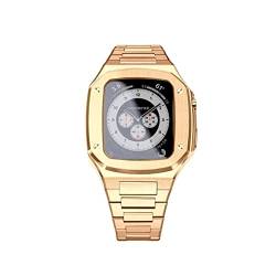 HHBYLEEE- Ersatzarmband für Apple Watch, 44 mm, 45 mm, luxuriöses Armband für iWatch Serie 8, 7, 6, 5, 4, SE(45 mm, Gold,-) von HHBYLEEE