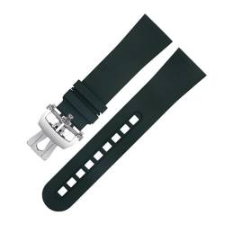 HHBYLEEE Uhrenarmband für Blancpain-Armband Fifty Fathoms 5000 5015, weiches Gummi, 23 mm, Ersatzarmband/Farbe:Grün 4, Größe:23 mm von HHBYLEEE