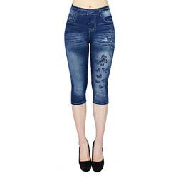 Capri Hosen FüR Frauen Jeans - Caprihose Damen Sommer Elegant Jeanshose Spitze-Strandhose High Waist Caprihosen Damen 7/8 Leggings Kurz Freizeithose-Outdoor Hosen- Sporthose von HHMY