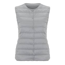 Daunenweste Damen Leicht: Steppjacke Damen Leicht Ohne Kapuze Steppweste, Packbare, Leichter Daunenmantel, Kurz, Steppmantel, Wintermantel Warm Elegant Daunenjacke, üBergangsjacke Herbst Winterjacke von HHMY