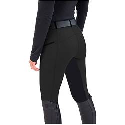 HHMY Reitleggings MäDchen Vollbesatz-Reithose Damen Vollbesatzhose - -Sportreithose Lang-Reitsporthose Outdoor-Hosen Jogginghose-Reithosen FüR Reitsport Sport Laufen Yoga, Zz-schwarz, S von HHMY