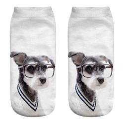 HHMY Socken Hundemotiv - SportSocken Sneaker WinterSocken Dicke Warme FauxwollSocken WeihnachtsSocken StopperSocken WanderSocken Lustige LaufSocken DamenSocken, L von HHMY