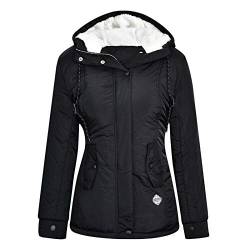 HHMY Teddyfell Gefütterter Parka Damen - Kapuzenjacke Langarm Kunstfell Sherpa Fleece Warm Winter Mantel Outdoor Jacke Winddicht von HHMY