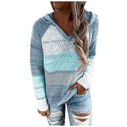 HHOP Damen Hoodie Oversize Oberteil Damen sexy Jeans Hemd Frauen Sommer Oberteile Damen Pullover sexy Winter Bluse mit fledermausärmel Oversize Pullover Damen Baumwolle Langarm Damen Oberteil von HHOP