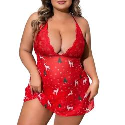 HHOP Damen Weihnachts Bodysuit Sexy sexy Perspektive Unterwäsche Wolle Weihnachten Pelze lieben sexy Frauen Nähen Sexy Dessous Corsage Set Schöner Schlafanzug Strapsdessous Boxershorts Männer von HHOP