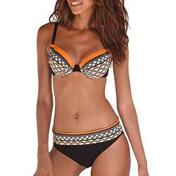 HHOP Strandmode Damen Bikini Stoff Badeanzug mit bügel Damen Bikini bunt Mode Badeanzug damenbikiniset Bikini Cup d Badanzug Damen Bikini Set Badeanzug Shape große größen von HHOP