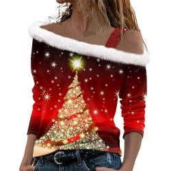 HHOP Weihnachten Damen Ugly Weihnachten Kostüm weihnachtskleider Weste Damen Fall Sweater enges Oberteil Damen Kaputzenjacke Damen Tshirt Teenager mädchen Sweatjacke lang Damen mit Kapuze von HHOP