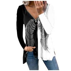 HHOP cordbluse Longshirt Damen Langarm Long t Shirts Frauen sexy Oberteile Rollkragenpullover Herren Tunika hemdbluse damenoberteile lang Damenbluse, A30 Herbst T-shirt Grau, XL von HHOP