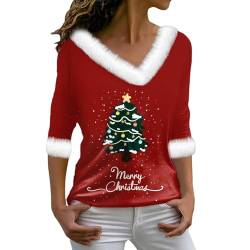 Weihnachten Sweatshirt Damen ohne Kapuze Christmas Geweih Weihnachts-Sweatshirt Sneaker Damen Damen top Sweatshirtjacke Damen sweatshirtkleid Damen enges Langarmshirt Damen Kapuzenweste Damen von HHOP