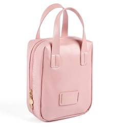 HHQQWZ Reise-Kosmetiktasche, wasserabweisend, Make-up-Tasche für Damen, rechteckig, quadratisch, fortschrittliche Make-up-Tasche mit Trennwand und Griff, tragbare Aufbewahrungstasche mit großer von HHQQWZ