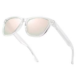 2024 Polarisierte Sonnenbrille für Damen und Herren, modische Fahr-Sonnenbrille für Herren, UV400, Rosa transparent, wie abgebildet, Rosa transparent, Como la imagen von HHXWAN