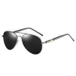 2024 Polarisierte Sonnenbrille für Herren, Damen, Herren, Pilotenbrille, Vintage, UV400,02 Gun, Schwarz, 02 Pistole - Schwarz von HHXWAN