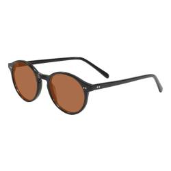 Polarisierte Retro-Sonnenbrille mit Vollrand für Männer und Frauen, klein, mittel, Vintage, Fahren, Schwarz, H, Schwarz, h von HHXWAN
