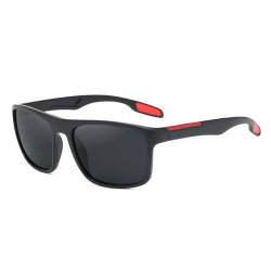 Rechteckige ultraleichte Herren-Sonnenbrille, TAC-polarisiert, 1,1 mm dicke Gläser, UV400, Damen-Sonnenbrille, C2 Mattschwarz, H, C2 schwarz matt, h von HHXWAN