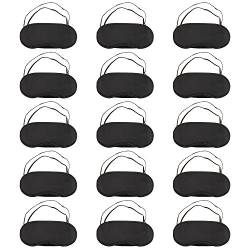 15 Packung Augenmaske Schlaf Augenbinde Weiches Auge Shade Cover mit Nose Pad und verstellbaren Riemen für Reise Schlaf, Schwarz von HICARER