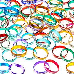 Hicarer 200 Stück Brautdusche Ringe Verlobungsring Glitzer Fidget Frauen Ringe Aluminiumlegierung Hochzeit Ring Braut Fidget Legierung Ring Tisch Party Favor Dekorationen (gemischte Farbe) von HICARER