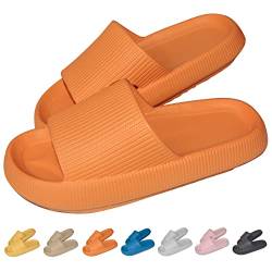 HIDARLING Badeschuhe Herren Damen Badeschlappen Wolke Hausschuhe Rutschfeste Badelatschen Schlappen (Orange, adult, men, numeric_38, numeric_range, eu_footwear_size_system, numeric_39, medium) von HIDARLING