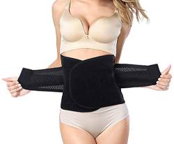 HIDARLING Postpartale Unterstützung Korsett Corsage Waist Trainer Mieder Corsage Body Shaper Damen elastische Bauchweg Gürtel, Verstellbar (Schwarz, L) von HIDARLING