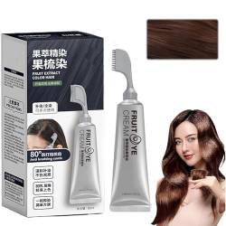 Fruit Essence Hair Dyeing Comb, Black Fruit Dyeing Cream, Natural Fruit Hair Dye, 18 Plant Extract Hair Dye Essence Natural Fruit Hair Dye Cream for Men and Women All Hair Types (Chestnut Brown) von HIDRUO