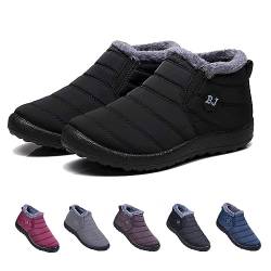 HIDRUO Boojoy Winter Boots, Winter Warm Non-Slip Ankle Boots, Unisex Warm Fur Snow Boots Waterproof Anti-Slip Ankle Winter Booties (Black, 38) von HIDRUO