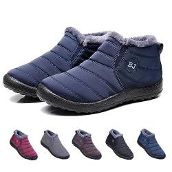 HIDRUO Boojoy Winter Boots, Winter Warm Non-Slip Ankle Boots, Unisex Warm Fur Snow Boots Waterproof Anti-Slip Ankle Winter Booties (Dark Blue, 42) von HIDRUO