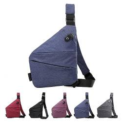 HIDRUO Wander Plus Anti Theft Bag, Waterproof Anti-theft Crossbody Shoulder Bag, Side Slim Sling Bag for Outdoor (Blue, Left Shoulder) von HIDRUO