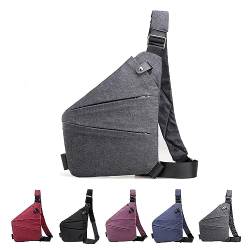 HIDRUO Wander Plus Anti Theft Bag, Waterproof Anti-theft Crossbody Shoulder Bag, Side Slim Sling Bag for Outdoor (Light Gray, Right Shoulder) von HIDRUO