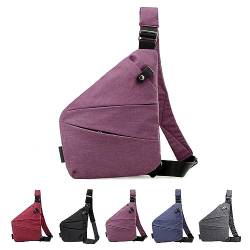 HIDRUO Wander Plus Anti Theft Bag, Waterproof Anti-theft Crossbody Shoulder Bag, Side Slim Sling Bag for Outdoor (Purple, Left Shoulder) von HIDRUO