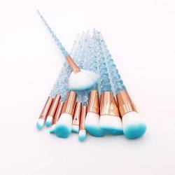 10-teiliges blaues Make-up-Pinsel-Set for Puder, Lidschatten, Foundation, Lippenpinsel, Kristalldiamant-Make-up-Pinsel-Sets (Color : Blue) von HIFFEY