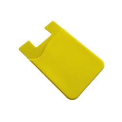1PCS Silikon Business Kredit Tasche Klebstoff Mode Frauen Männer Handy ID Karte Abdeckung Halter Slim Case Aufkleber Fall Taschen (Color : Yellow) von HIFFEY
