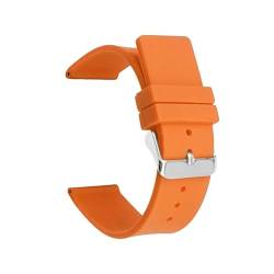 20mm 22mm 24mm Silikonarmband Weiches Gummiband Männer Frauen Ersetzen Armband 12/14/16/18mm Uhrenzubehör (Color : Orange, Size : SILVER BUCKLE_12MM) von HIFFEY