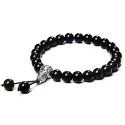 8 mm Steinperlen-Armband, rund, Lapislazuli-Perlen, elastisches Armband, Gebet, Yoga, Geschenke for Damen und Herren (Size : 17CM, Color : A) von HIFFEY